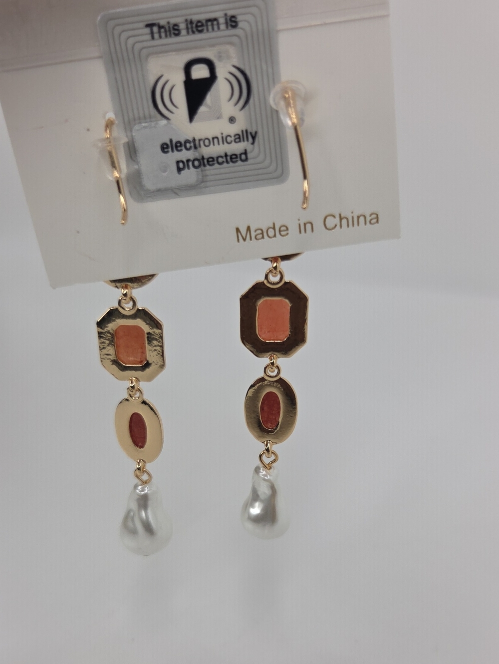 💕▪️Parker Rose▪️ Pink Semi Precuous Stone Drop linear Earrings - Picture 6 of 7